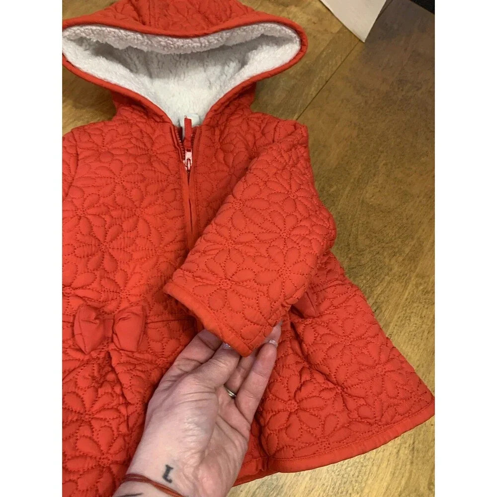 Little Me Red Jacket Size 18 Month. Red Bows Embroidered Flowers Lined